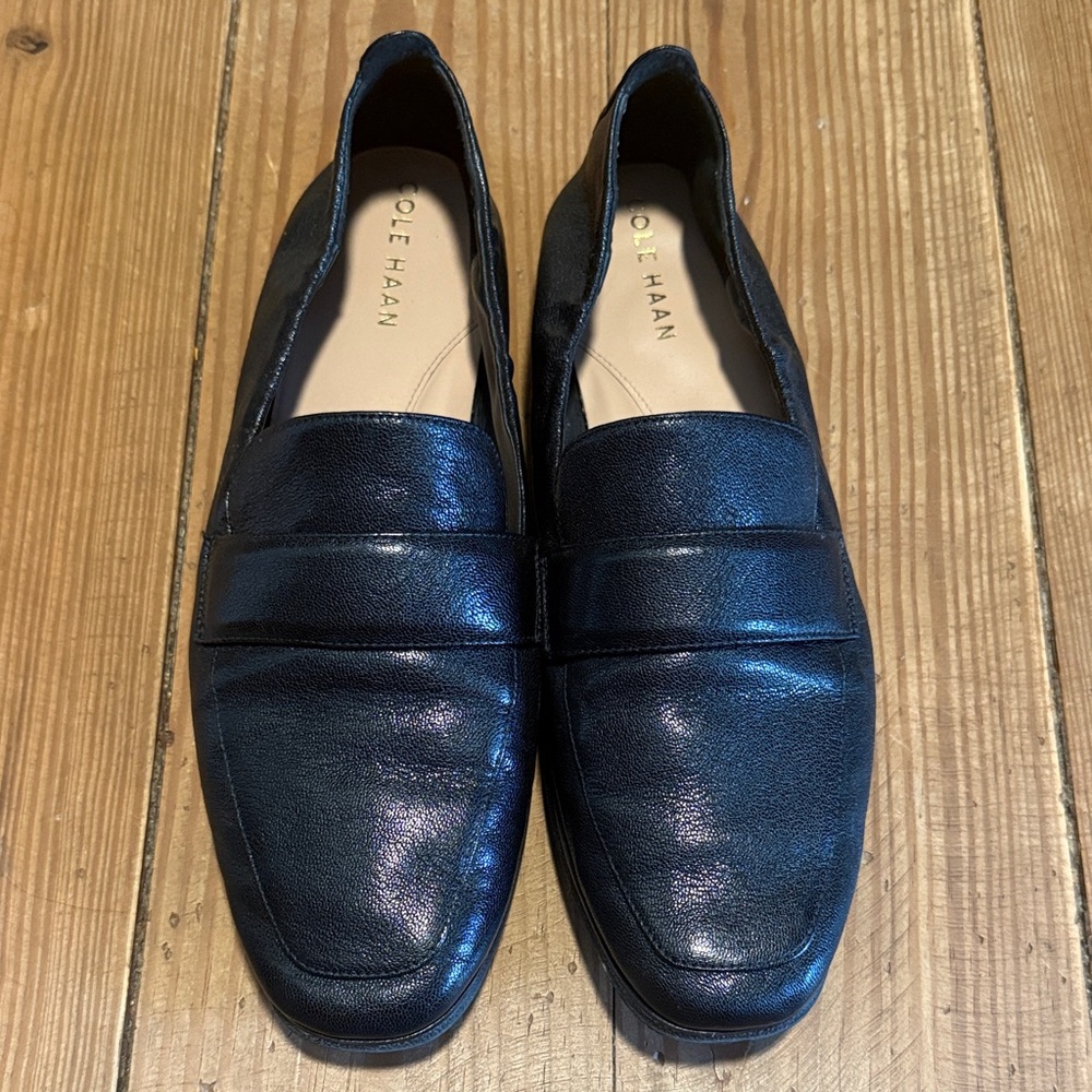 Cole Haan Women’s Navy Leather Penny Loafers